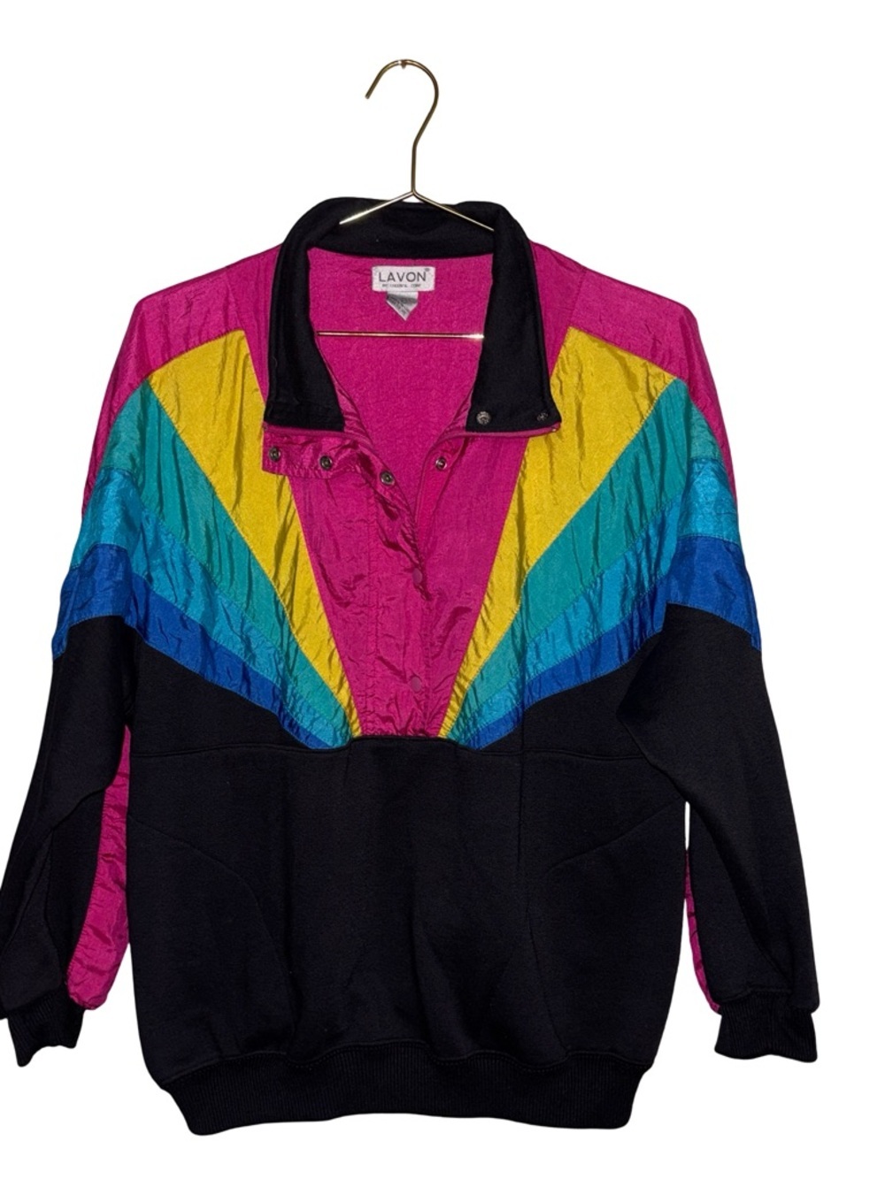 Vintage Retro Lavon Colorblock Ski/Wind Jacket Size Large